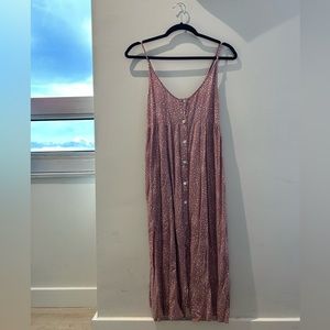 Polka Dot Long Pink Dress